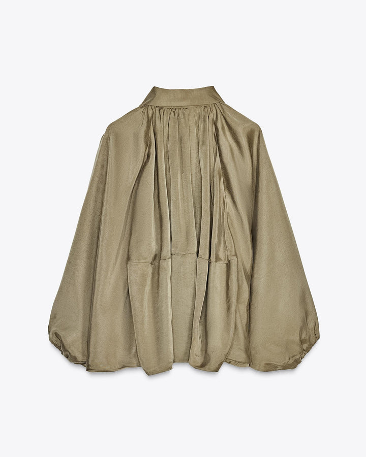 Maven Satin Pleated Bomber