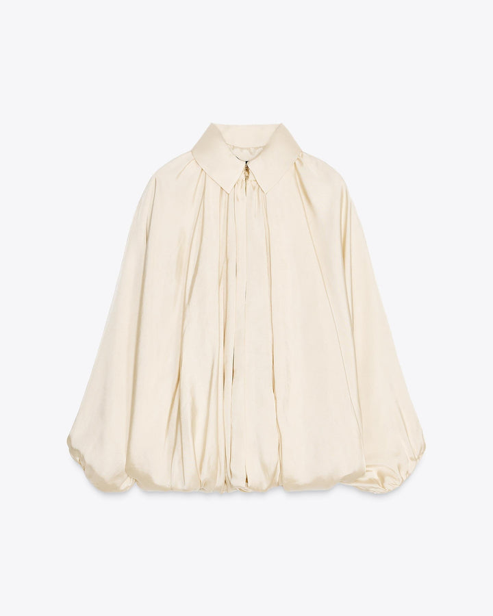 Maven Satin Pleated Bomber