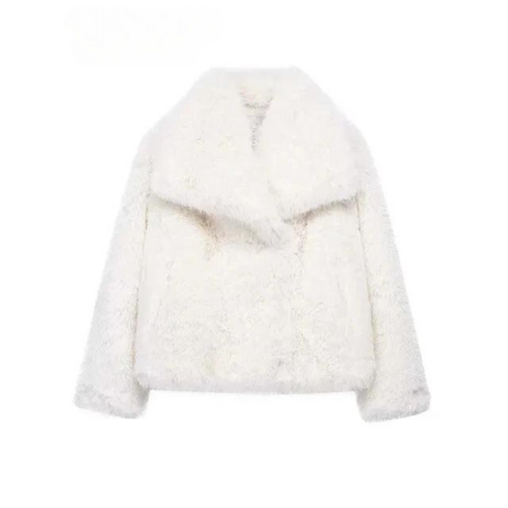 White fur coat on a white background