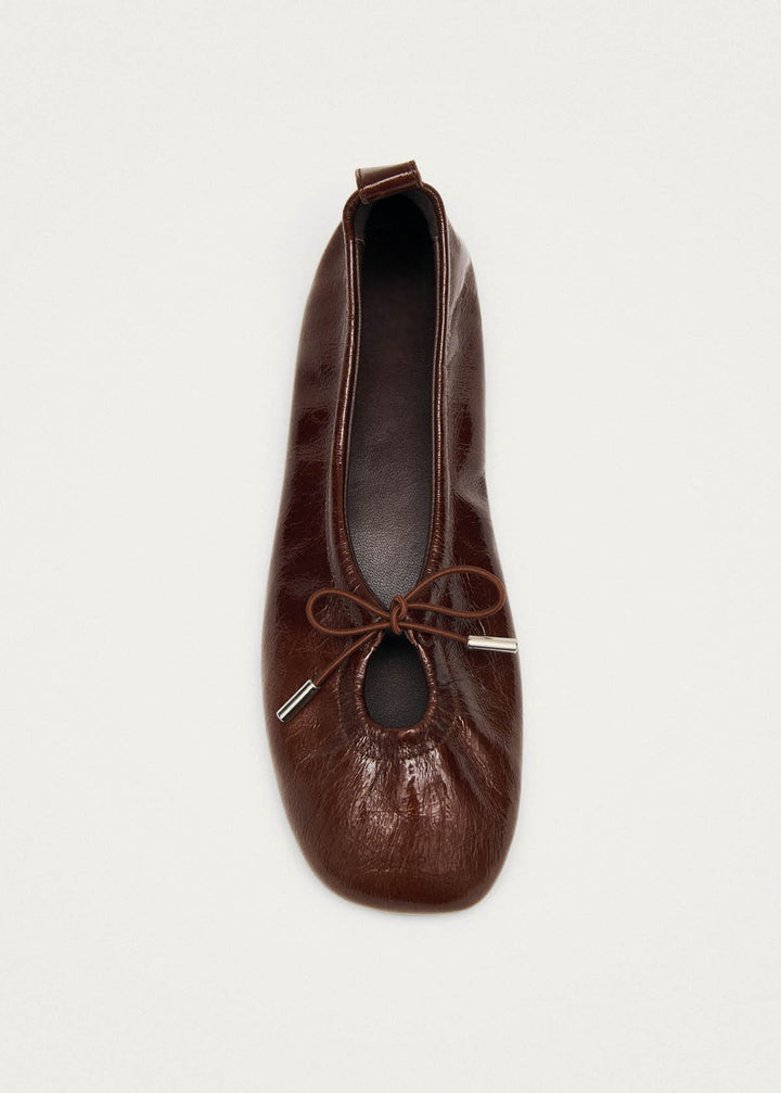 Élodie Brown Leather Ballet Flats